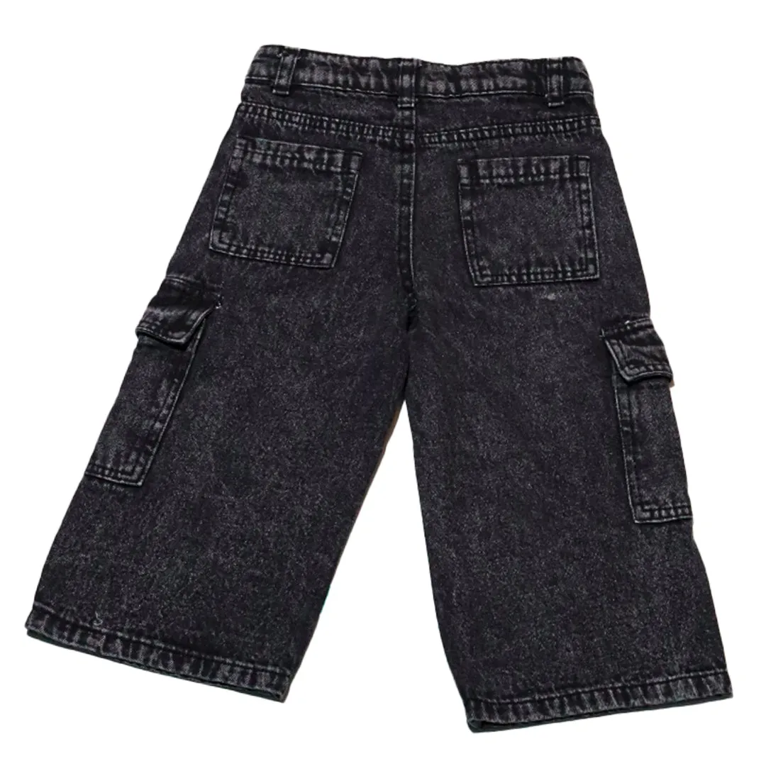 Black Acid Wash Cargo