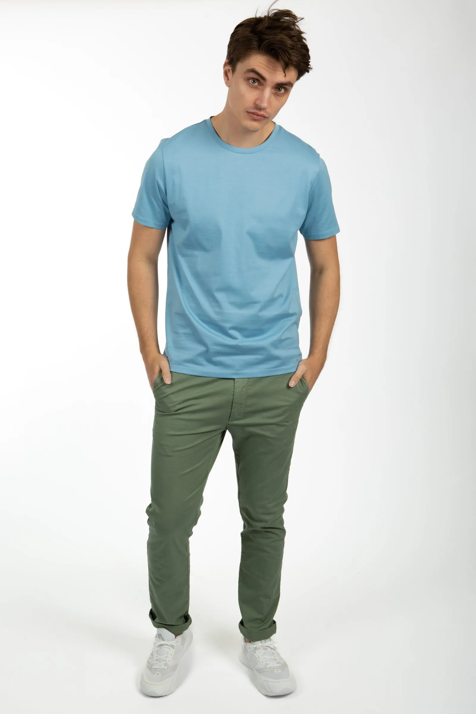 Blue Cotton Jersey Tee Shirt