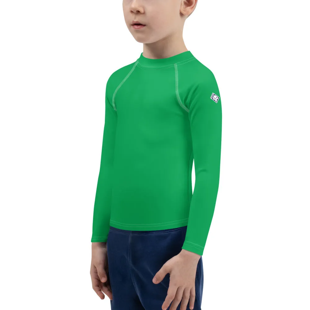 Bold Adventures: Kid's Solid Color Rash Guards for Boys - Jade