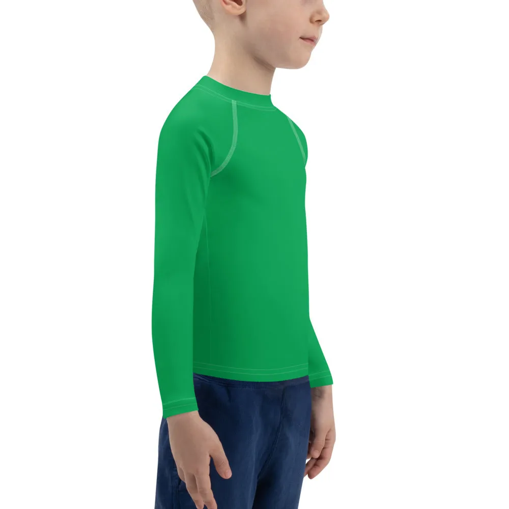 Bold Adventures: Kid's Solid Color Rash Guards for Boys - Jade