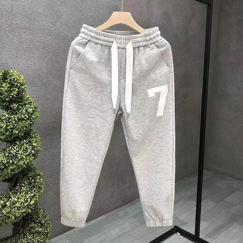 Bonsir Spring Autumn Men's New Fashion Embroidery Casual Pants Loose Straight Tube Solid Color Versatile Comfortable Harem Pants