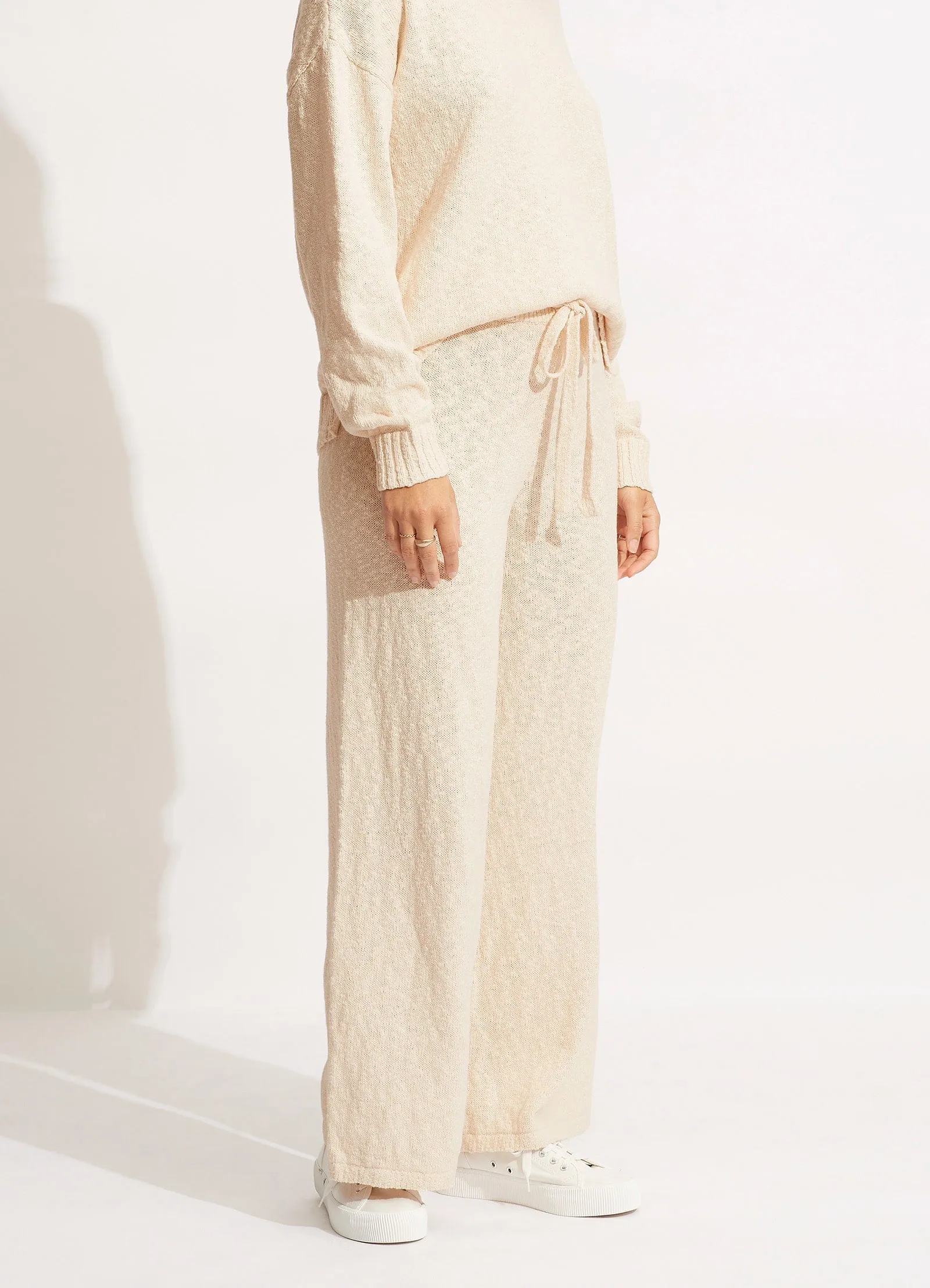 Boucle Knit Pant  - Sand