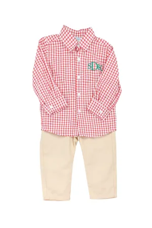 Boys Christmas Best Button Down Pant Set