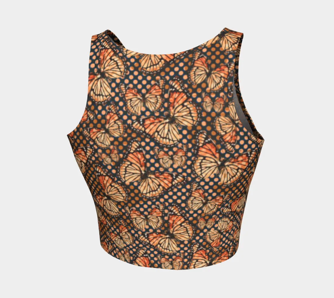 Butterfly Print Athletic Crop Top