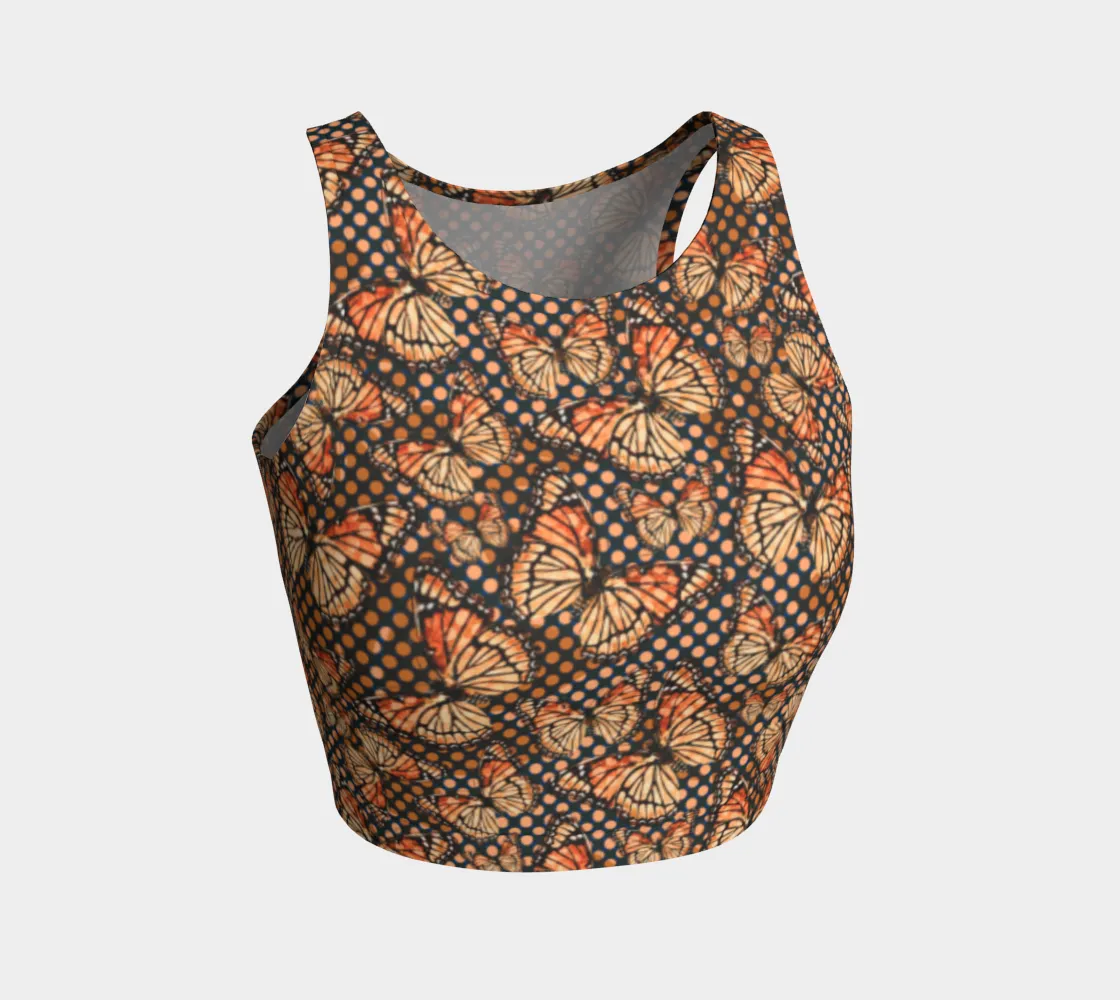 Butterfly Print Athletic Crop Top