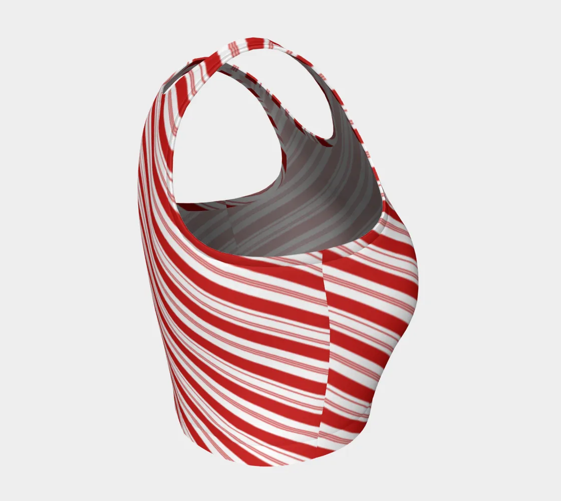 Candy Cane Athletic Crop Top