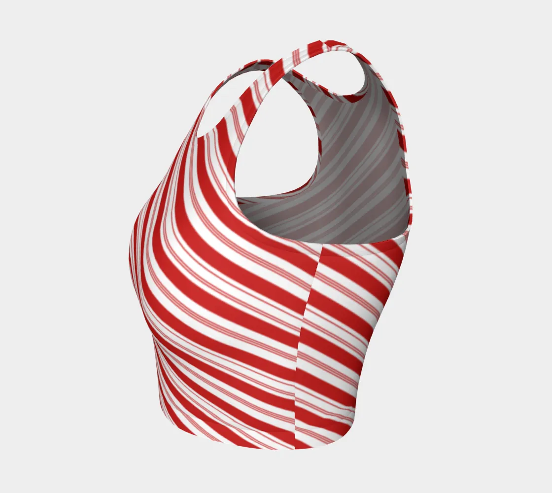 Candy Cane Athletic Crop Top