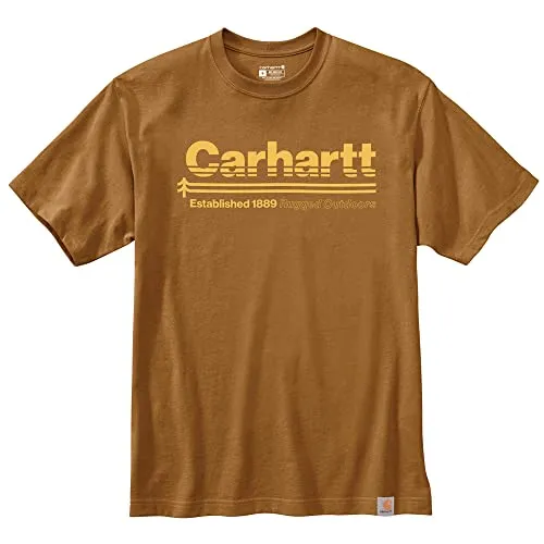 Carhartt 105754 Men's Relaxed Fit Heavyweight Short-Sleeve Outdoors Graphic T-S - X-Large Tall Carhartt Brown X-Large Big Tall