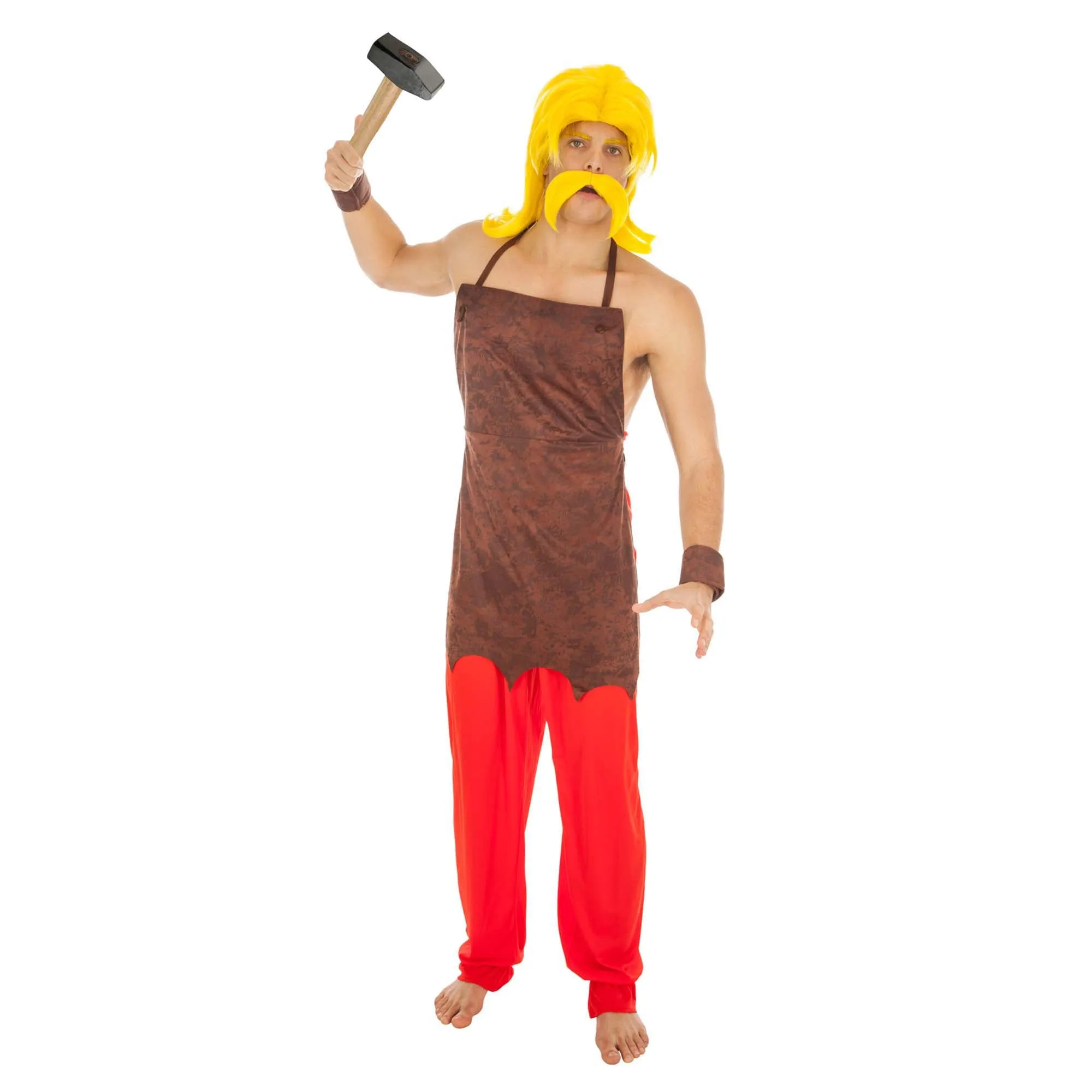 Cetautomatix Costume for Adults, Asterix and Obelix, Brown Apron