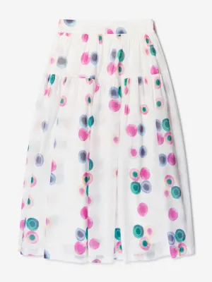 Chloé Girls Spotted Long Skirt in White