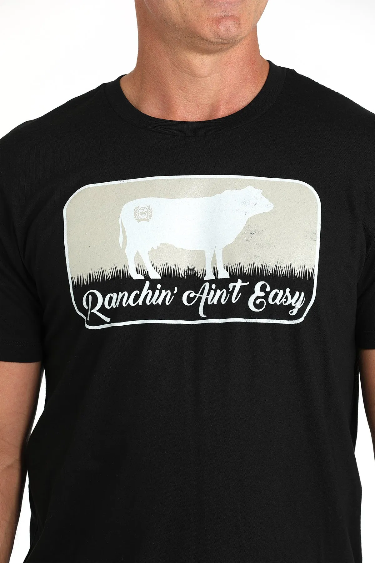 Cinch Men's "Ranchin' Ain't Easy" Graphic T-Shirt in Black