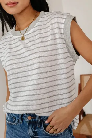 Courtnee Muscle Tank in Grey - FINAL SALE