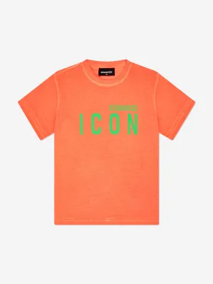 Dsquared2 Kids Icon Logo T-Shirt in Orange