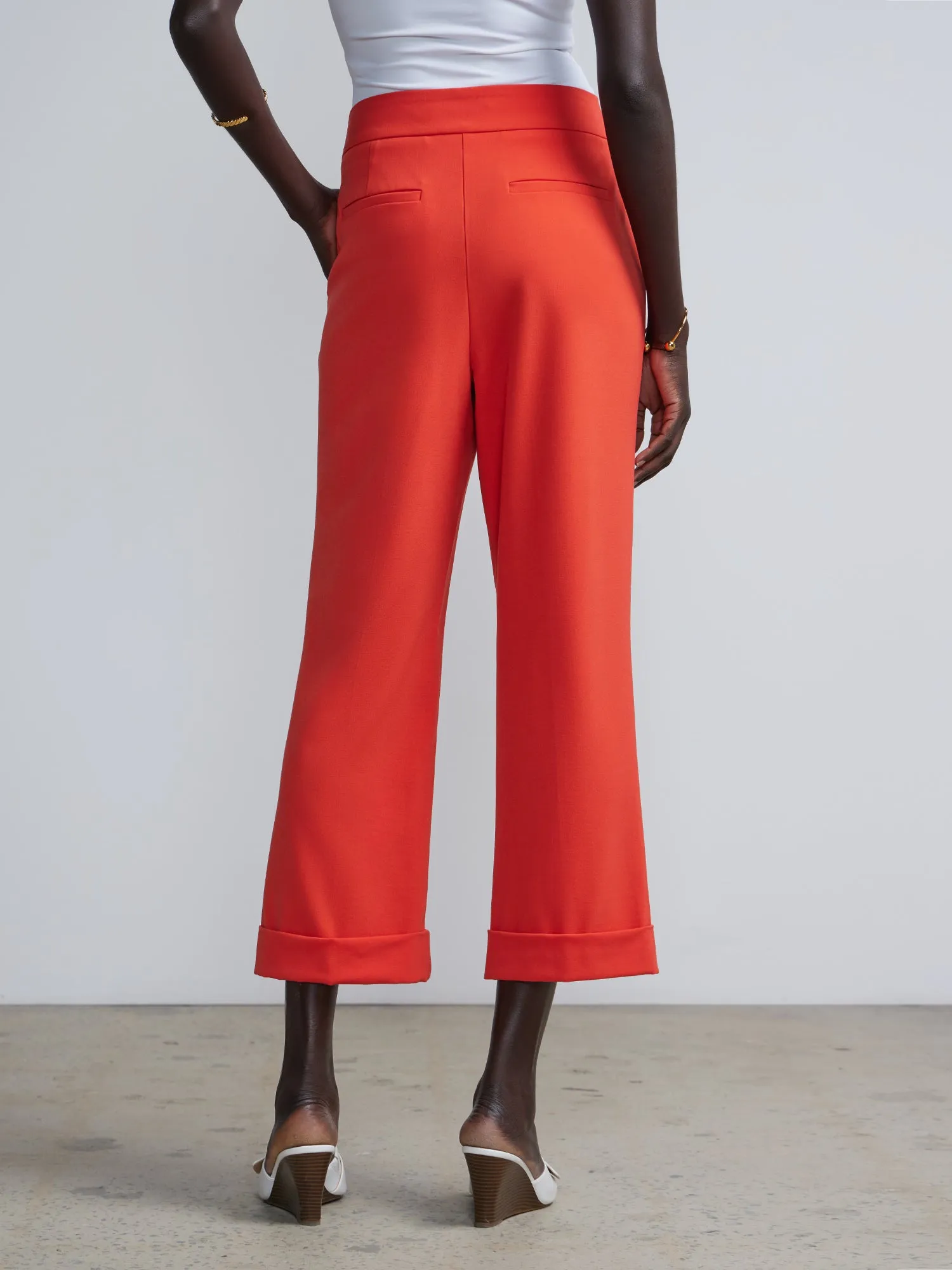 Essential Stretch High Rise Cuffed Cropped Pants