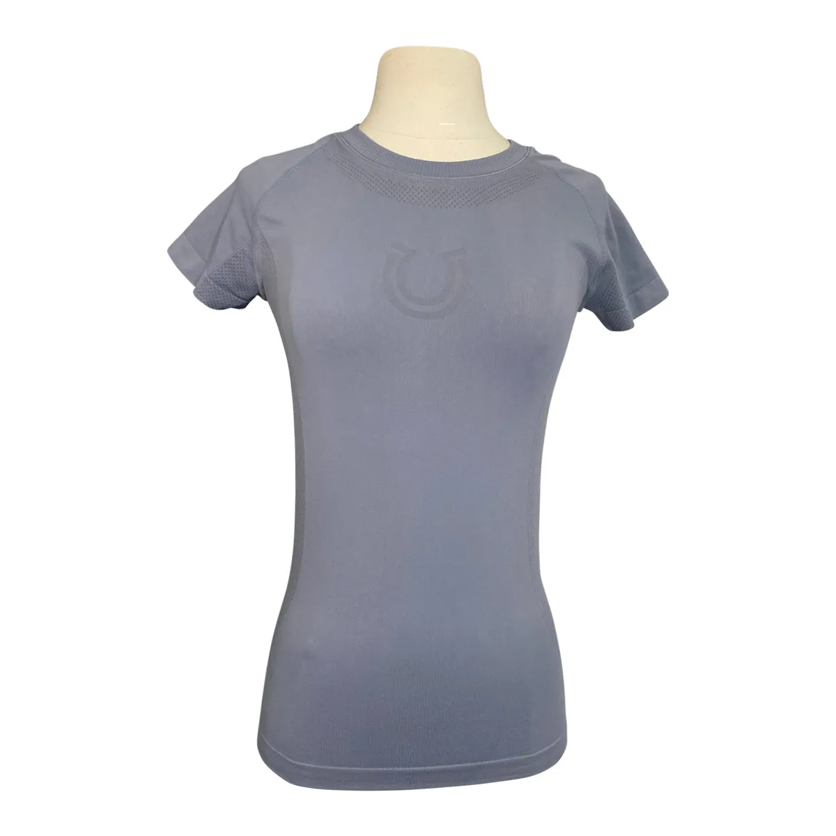 FitEq Short Sleeve Seamless Schooling Top in Slate Blue - Women's Small