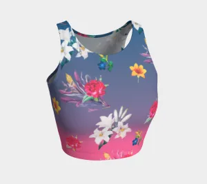 Floral Ombre  Athletic Crop Top