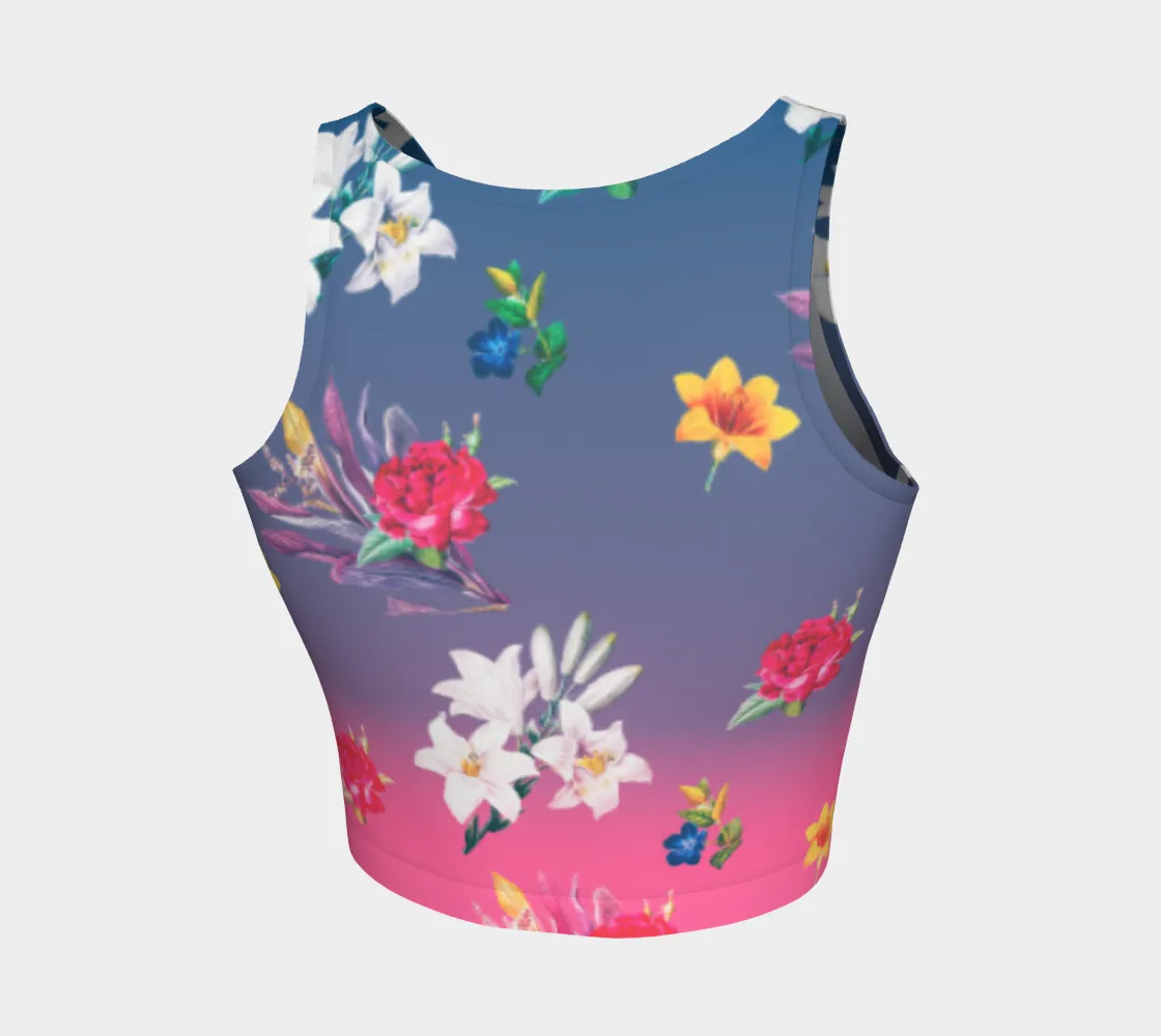 Floral Ombre  Athletic Crop Top