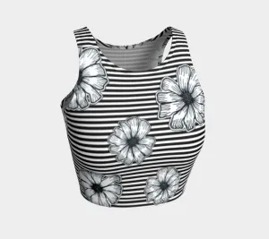 Floral Striped Athletic Crop Top