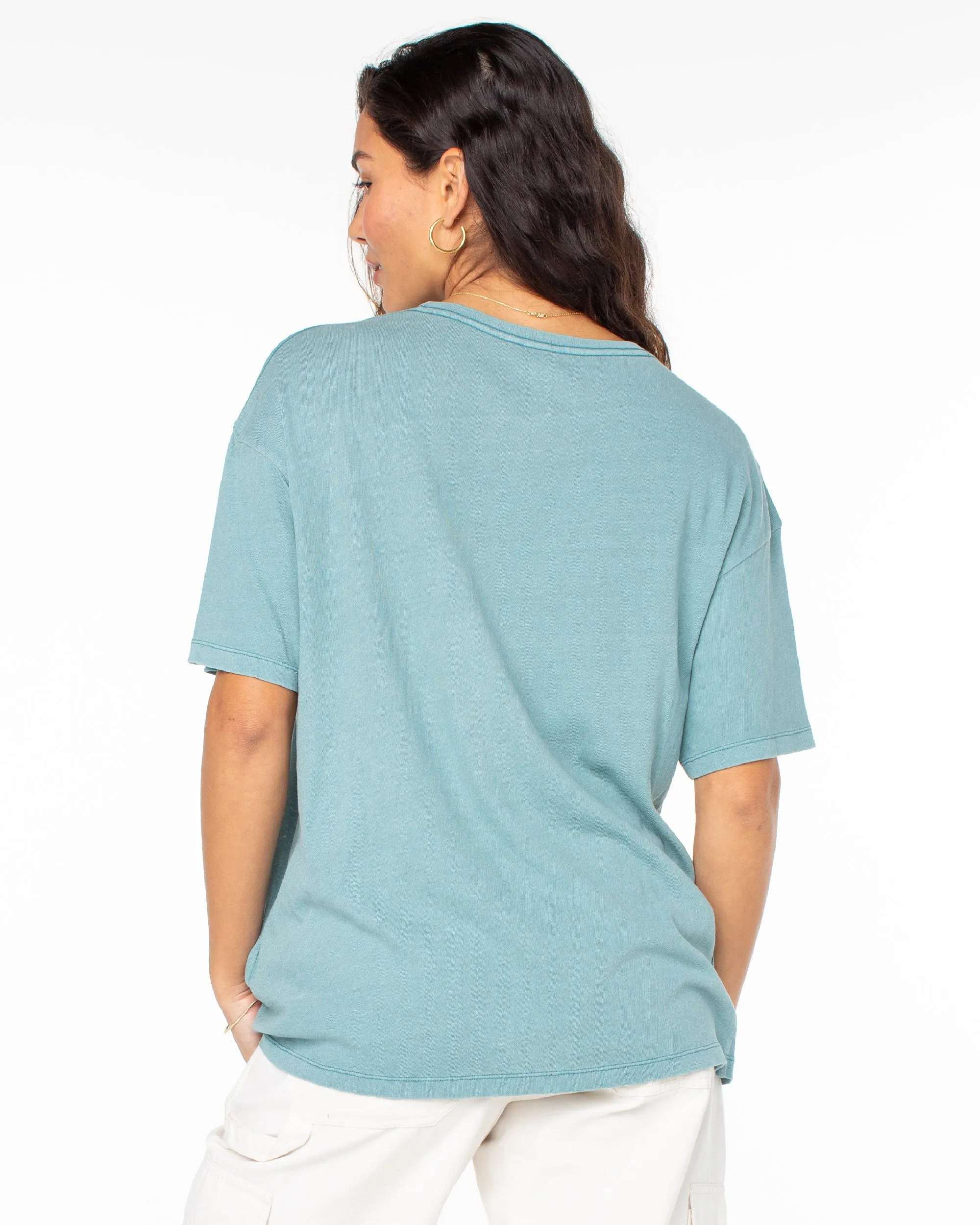 Folk Mountain T-Shirt - Mineral Blue