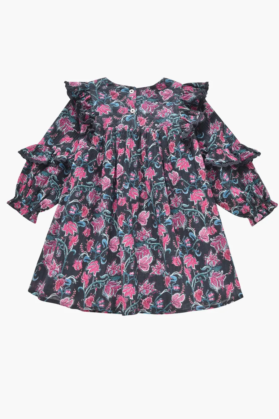 Girls Dress Louise Misha Lara Charcoal Wild Flowers