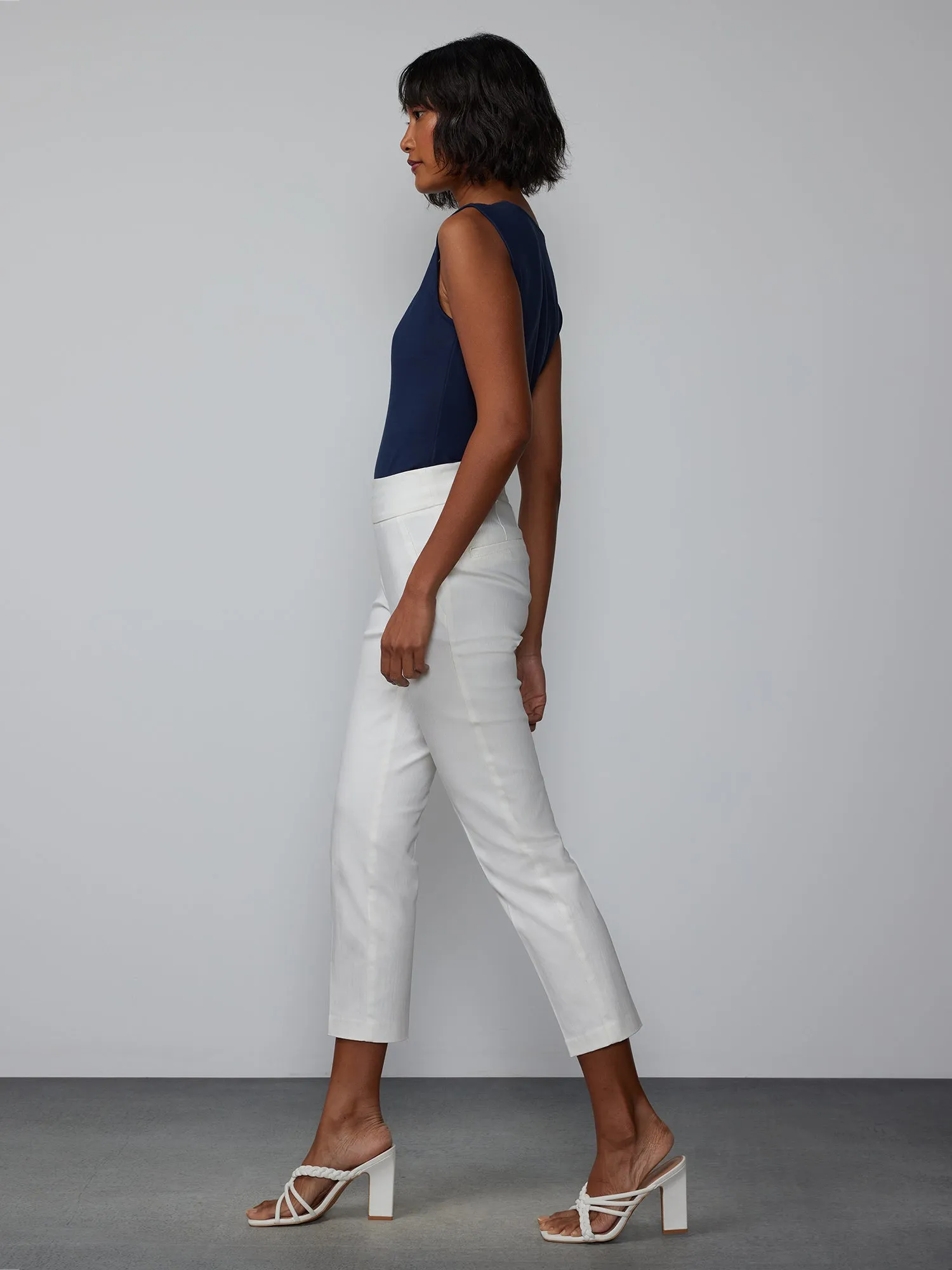 High Rise Seamed Ankle Pant