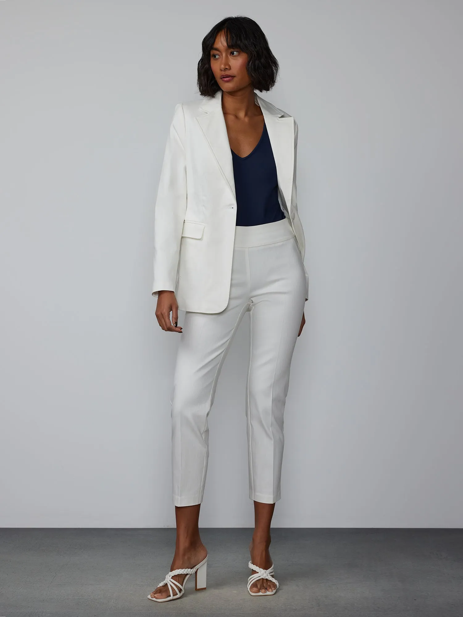 High Rise Seamed Ankle Pant