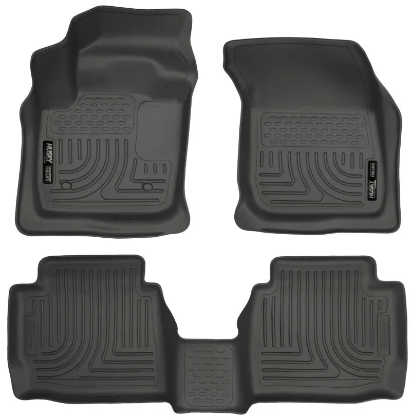 Husky Liners Front/2nd Seat Floor Liner Weatherbeater Plastic Black - Ford Midsize Car 2013-16