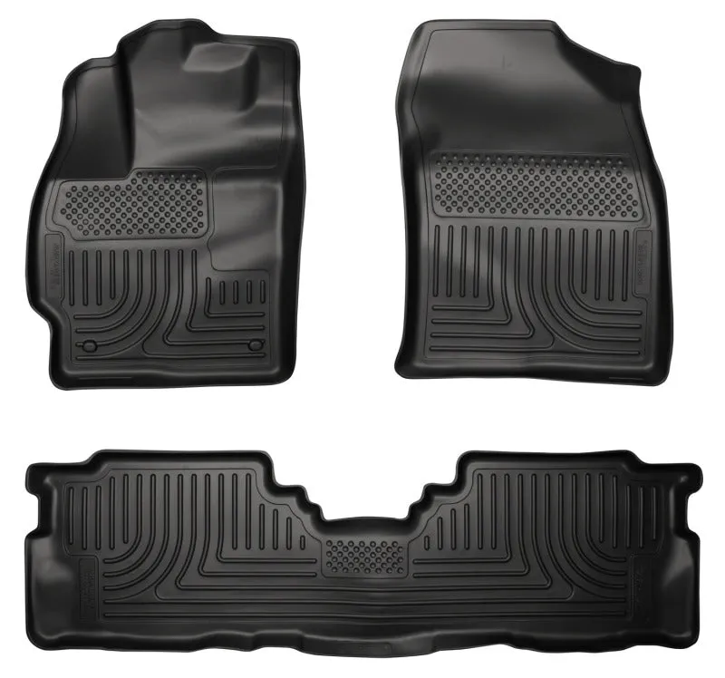 Husky Liners Front/2nd Seat Floor Liner Weatherbeater Plastic Black - Toyota Prius 2012-15