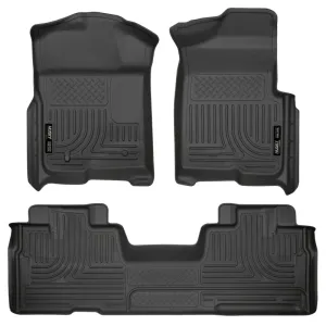 Husky Liners Weatherbeater Floor Liner - Front and 2nd Row - Plastic - Black - Extended Cab