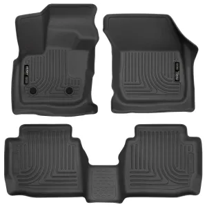 Husky Liners WeatherBeater Front / 2nd Row Floor Liner - Black - Ford Midsize Car 2017-18