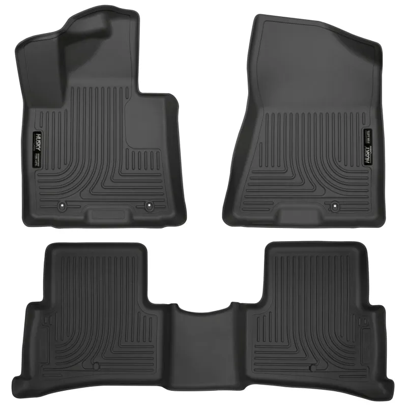 Husky Liners WeatherBeater Front / 2nd Row Floor Liner - Black / Textured - Kia Sportage 2017-22