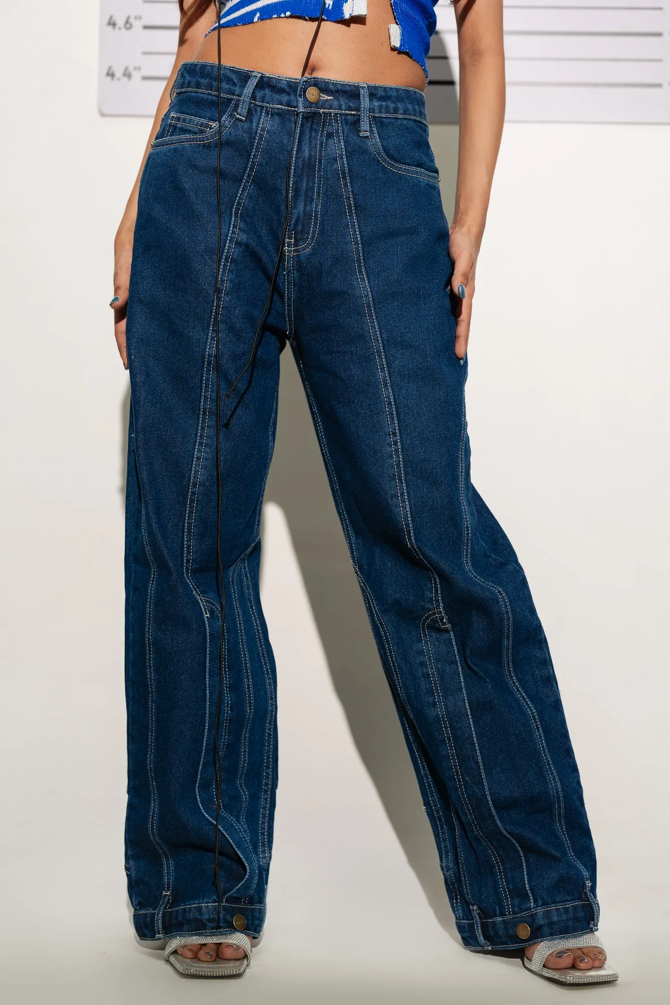 Jean Illusion Drama Pants