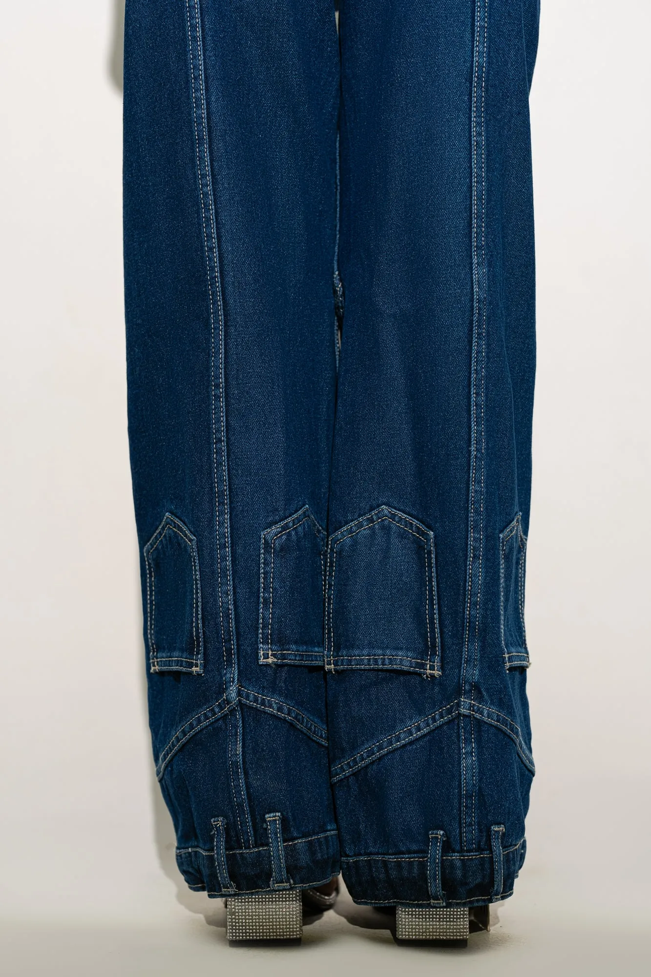 Jean Illusion Drama Pants