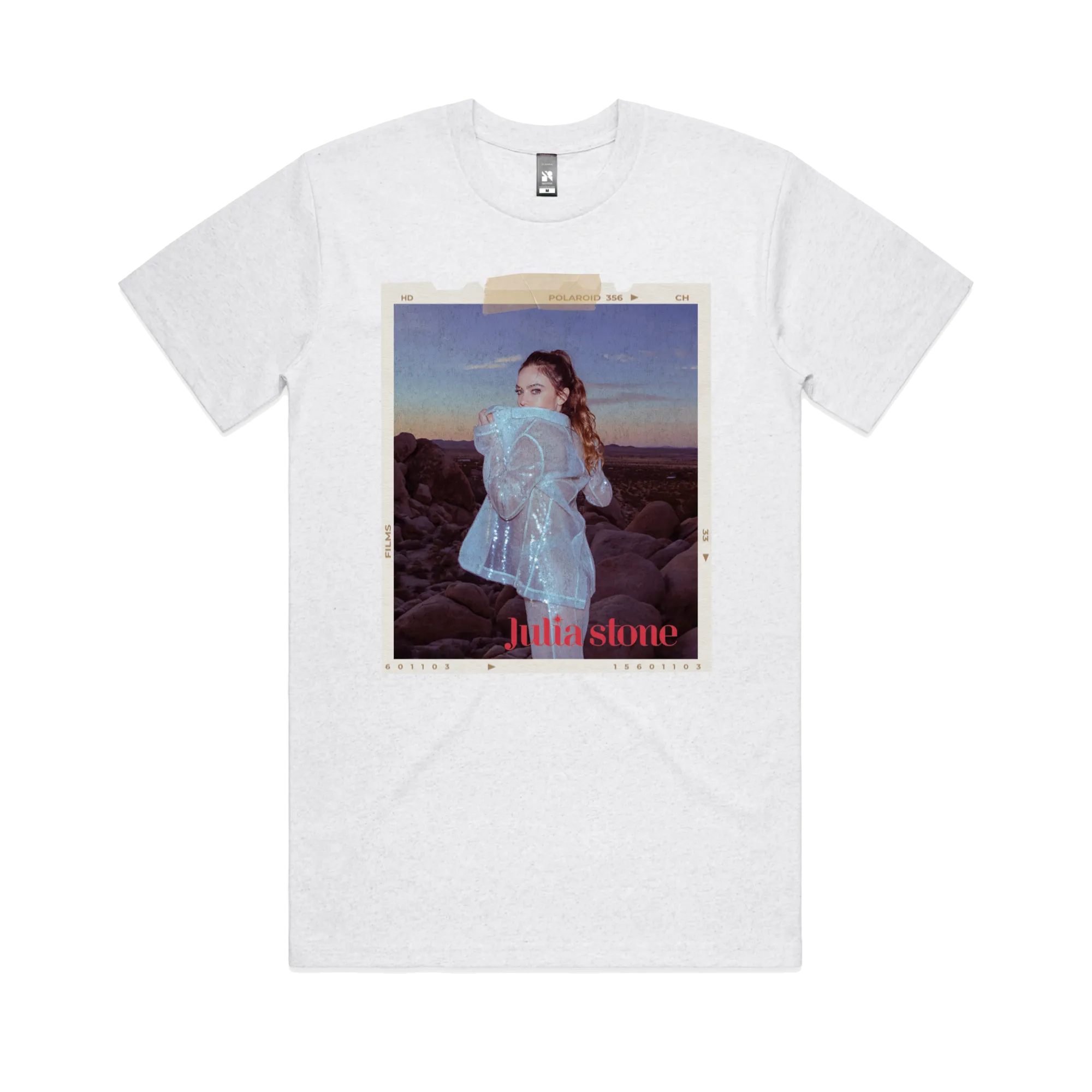 Julia Stone / Polaroid / White Marle T-Shirt