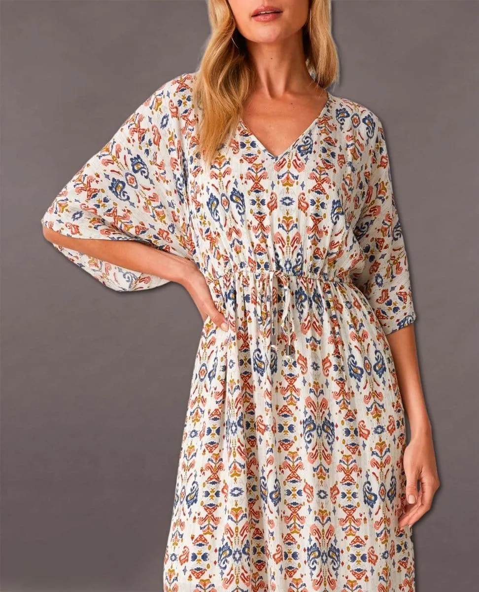 Kimono Sleeve Maxi Bohemian Fall Print