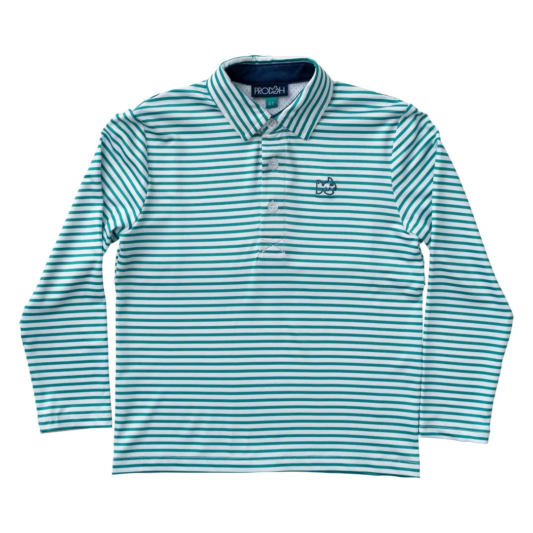 L/S Pro Performance Polo - Tennis Court Stripe