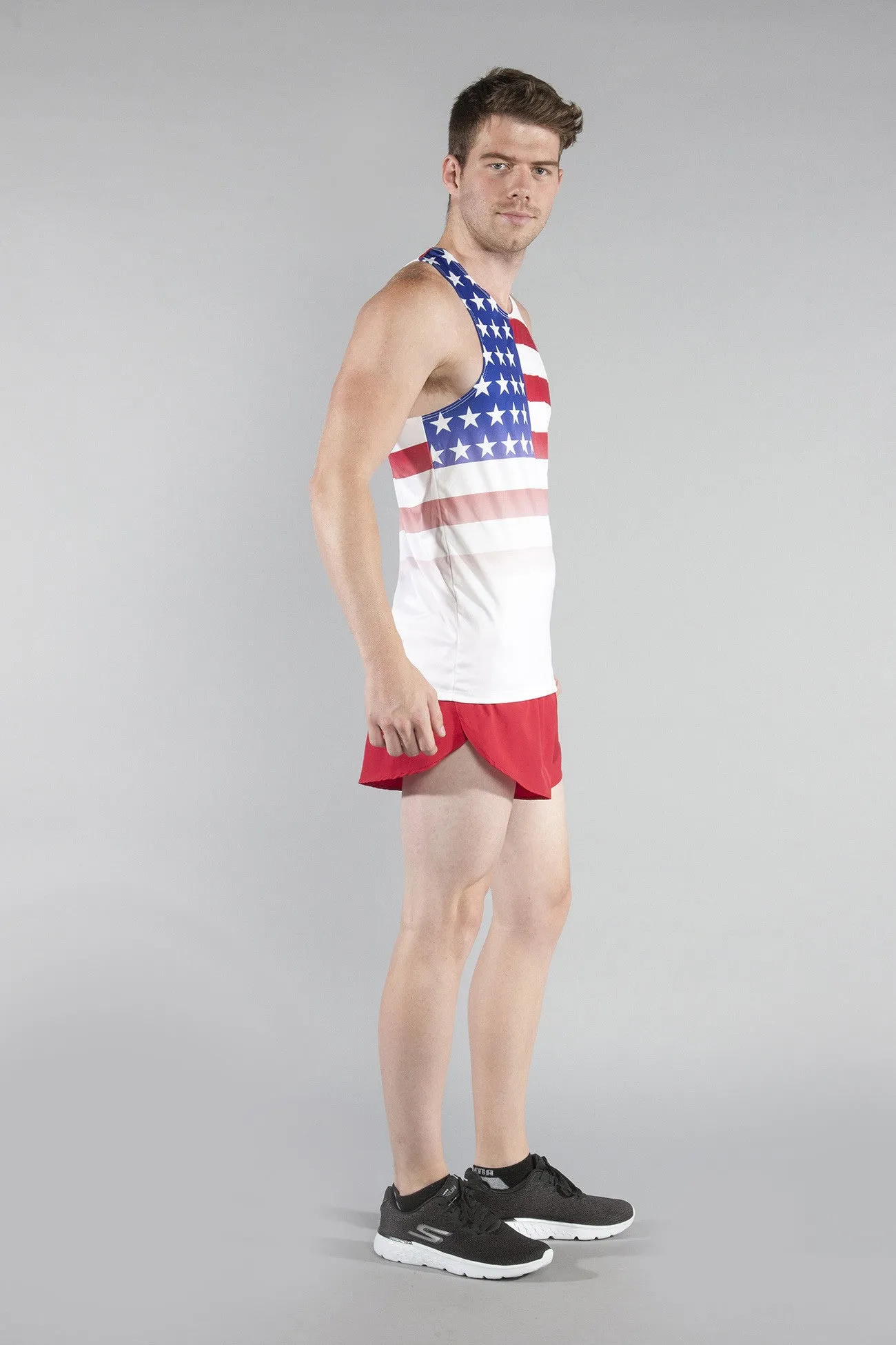 Men's Competitor Lite Printed Singlet [U-Z] - American Flag