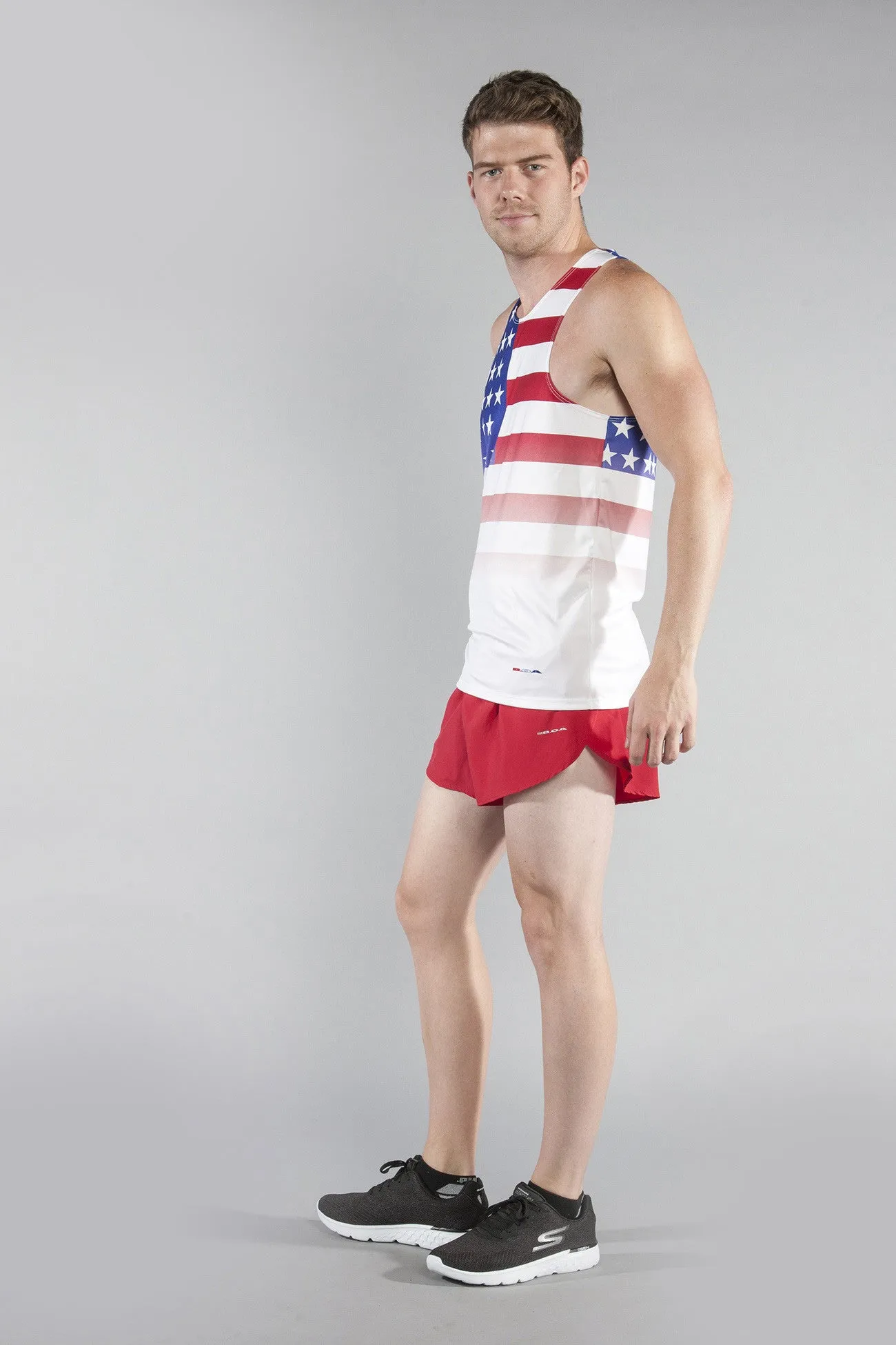 Men's Competitor Lite Printed Singlet [U-Z] - American Flag