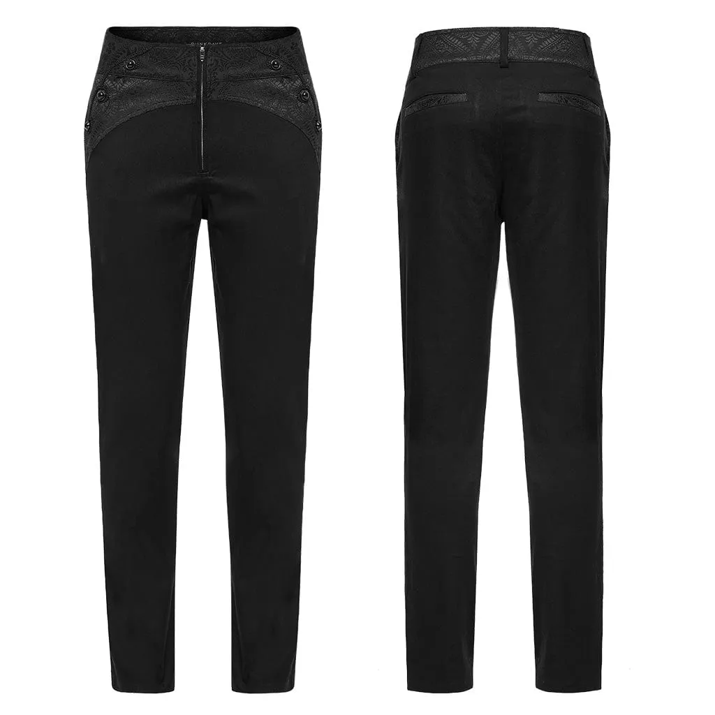 Men's Gothic Front Zip Suit Pants