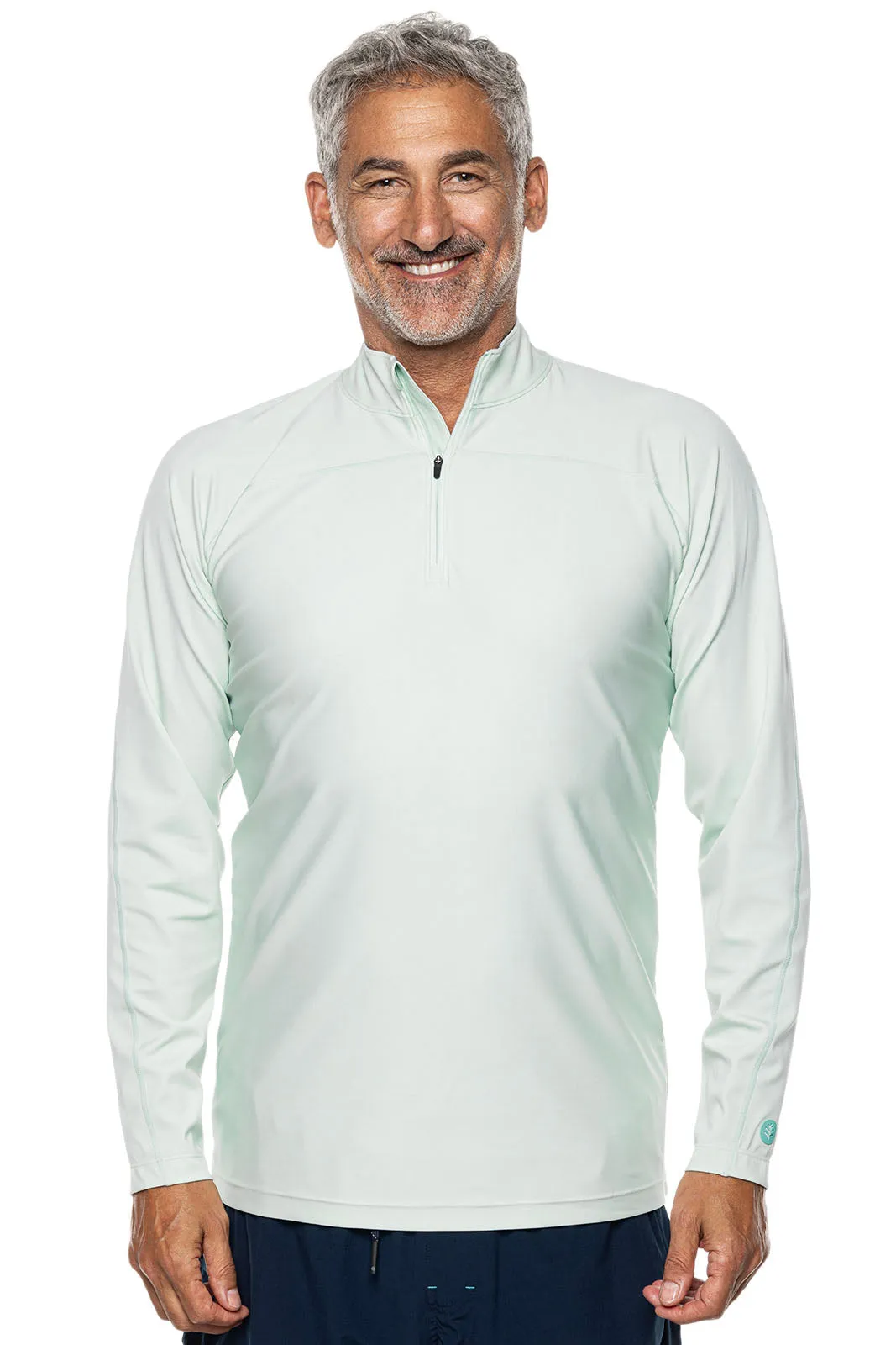 Men's Nocona Zip Rash Guard  |  Misty Aqua