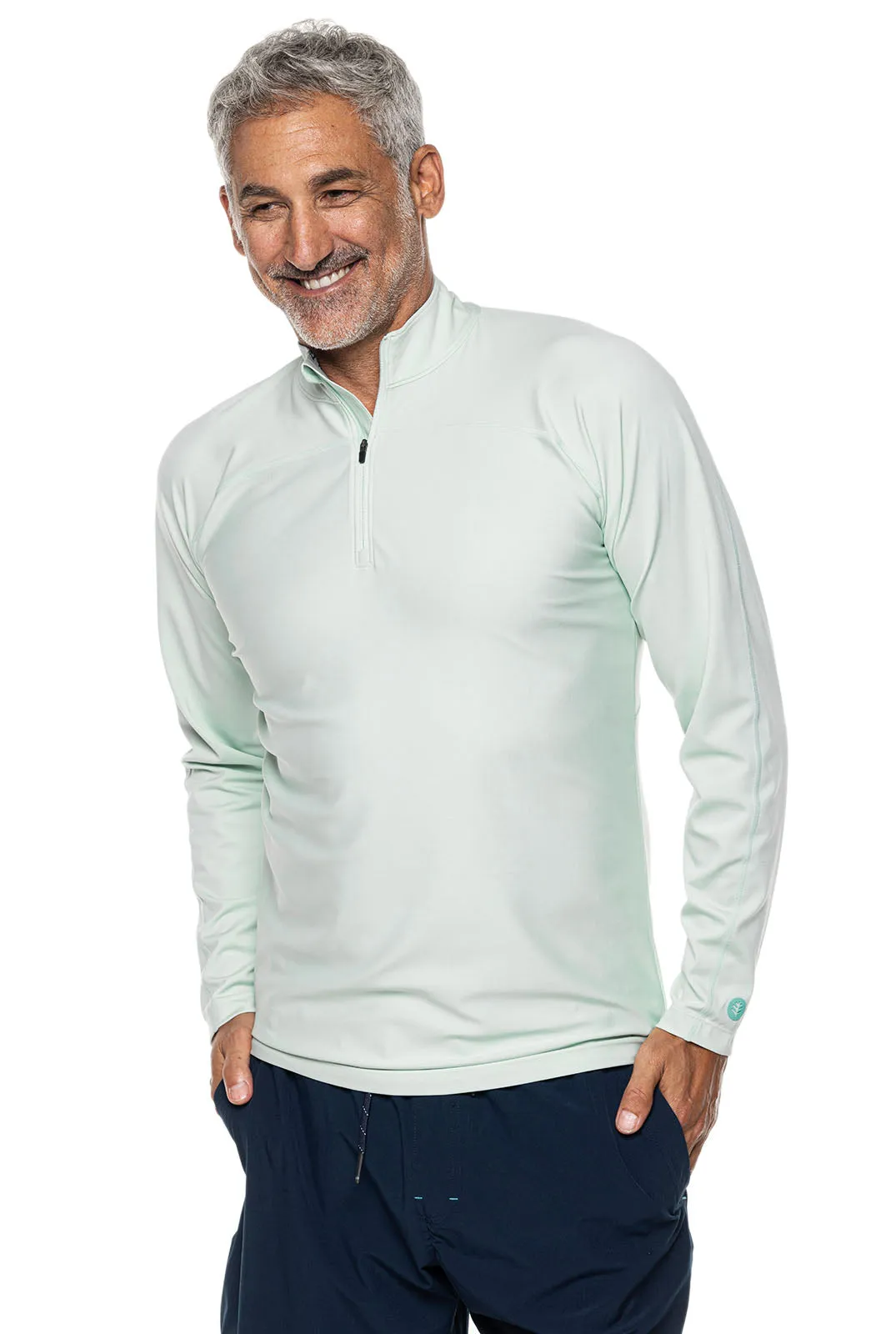 Men's Nocona Zip Rash Guard  |  Misty Aqua