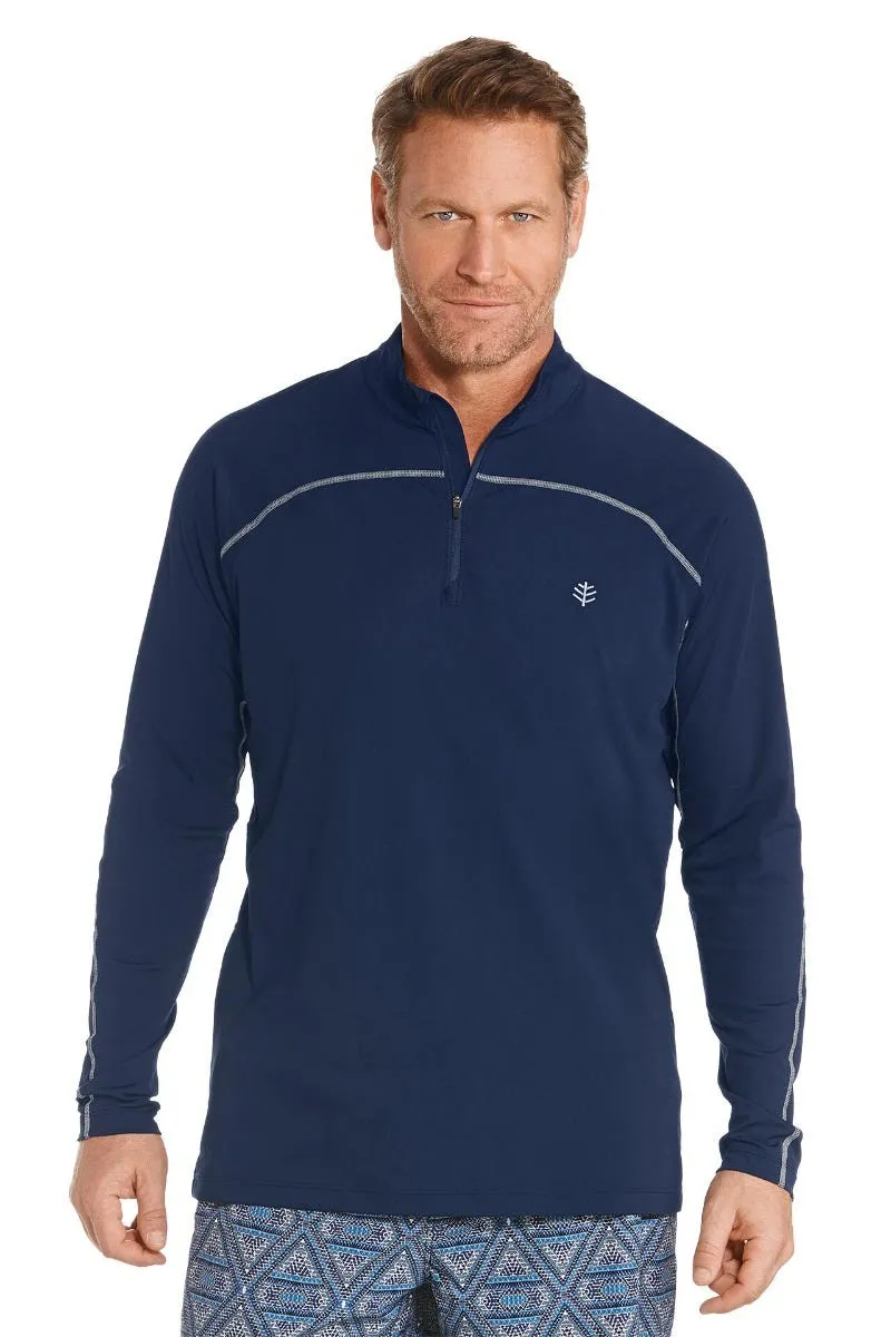 Men's Nocona Zip Rash Guard  |  Navy