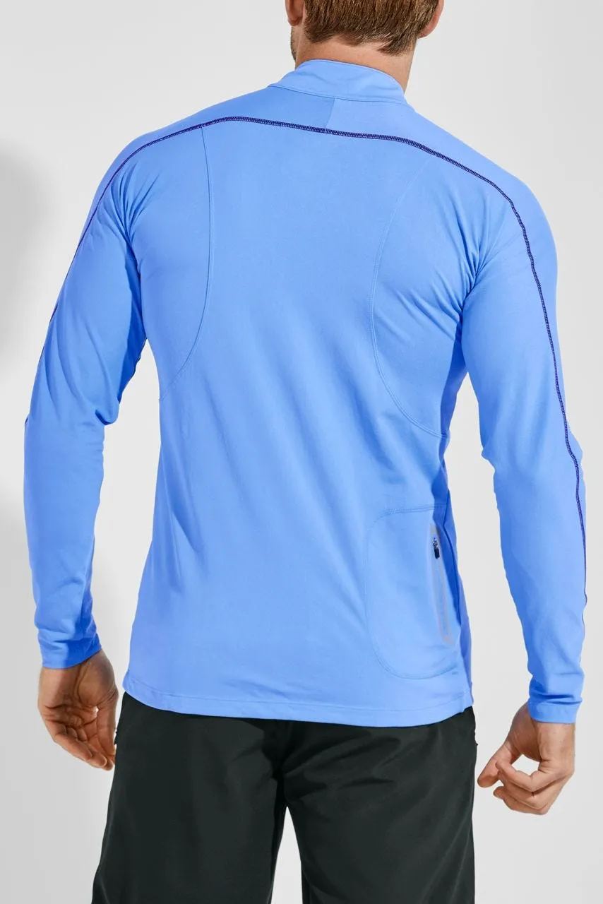 Men's Nocona Zip Rash Guard  |  Surf Blue