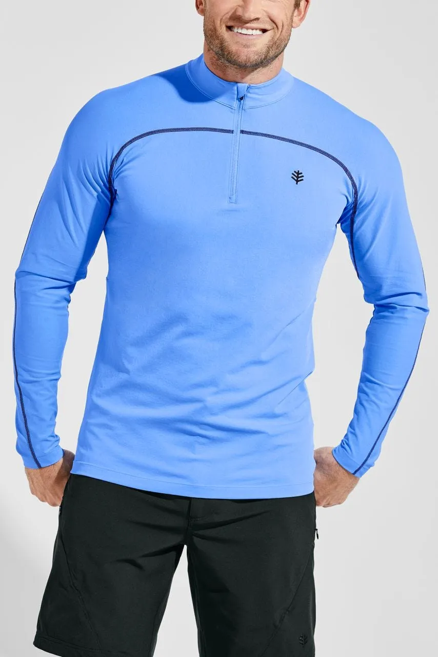 Men's Nocona Zip Rash Guard  |  Surf Blue