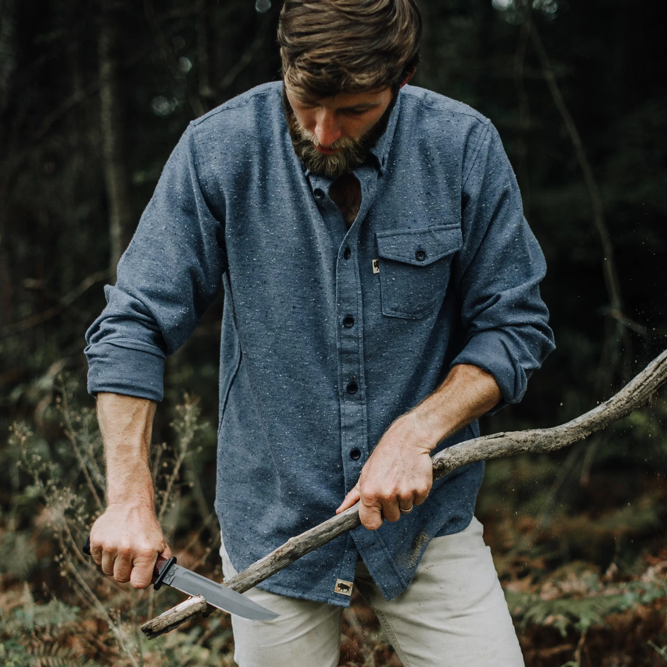 Murphy Fleck Cotton Shirt | Bridgewater Blue