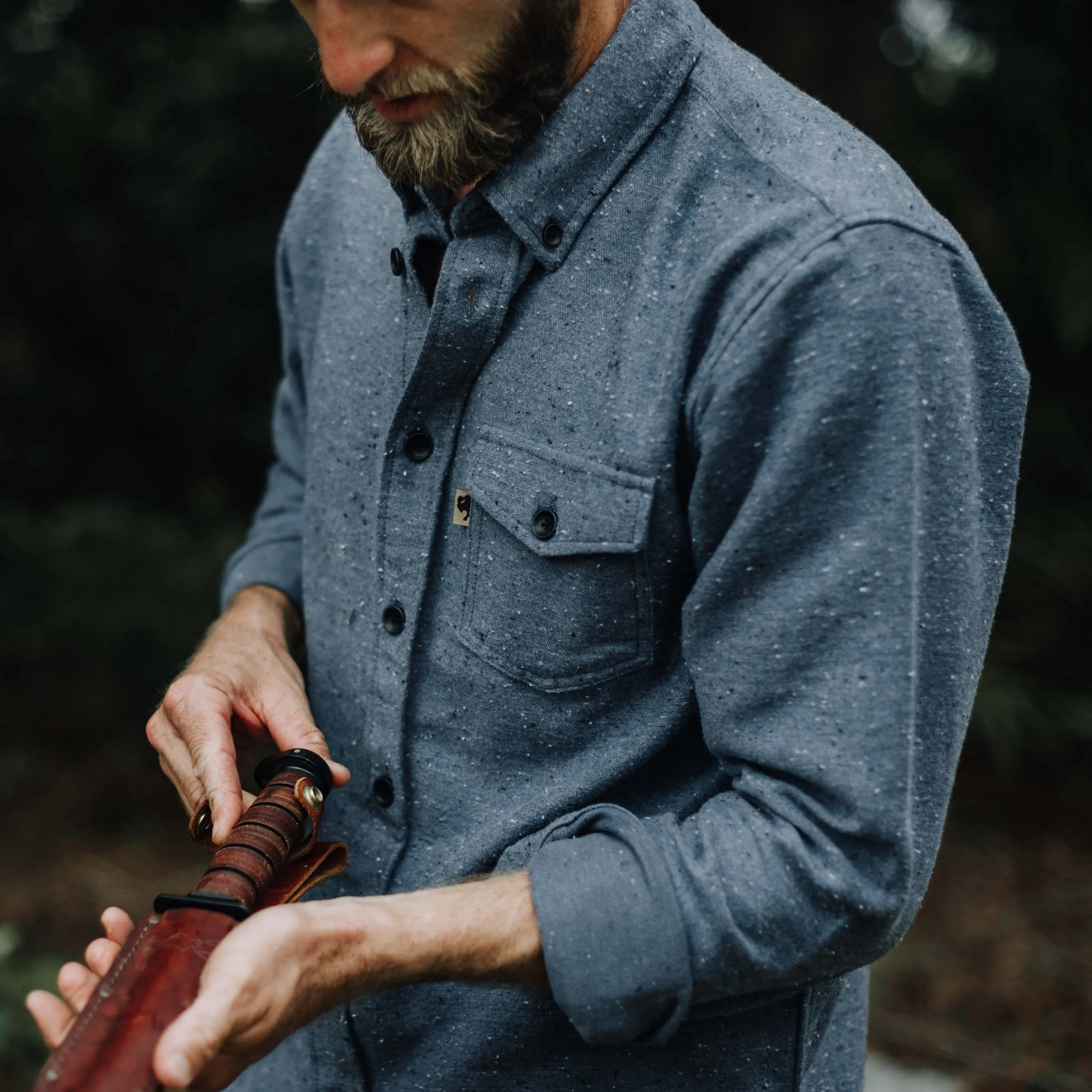 Murphy Fleck Cotton Shirt | Bridgewater Blue