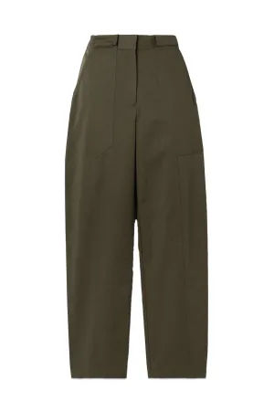 Organic Cotton-Blend Twill Straight-Leg Pants