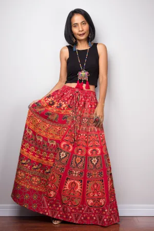 Patchwork Skirt | Maxi skirt | Flowy gypsy festival skirt | Boho Cotton skirt