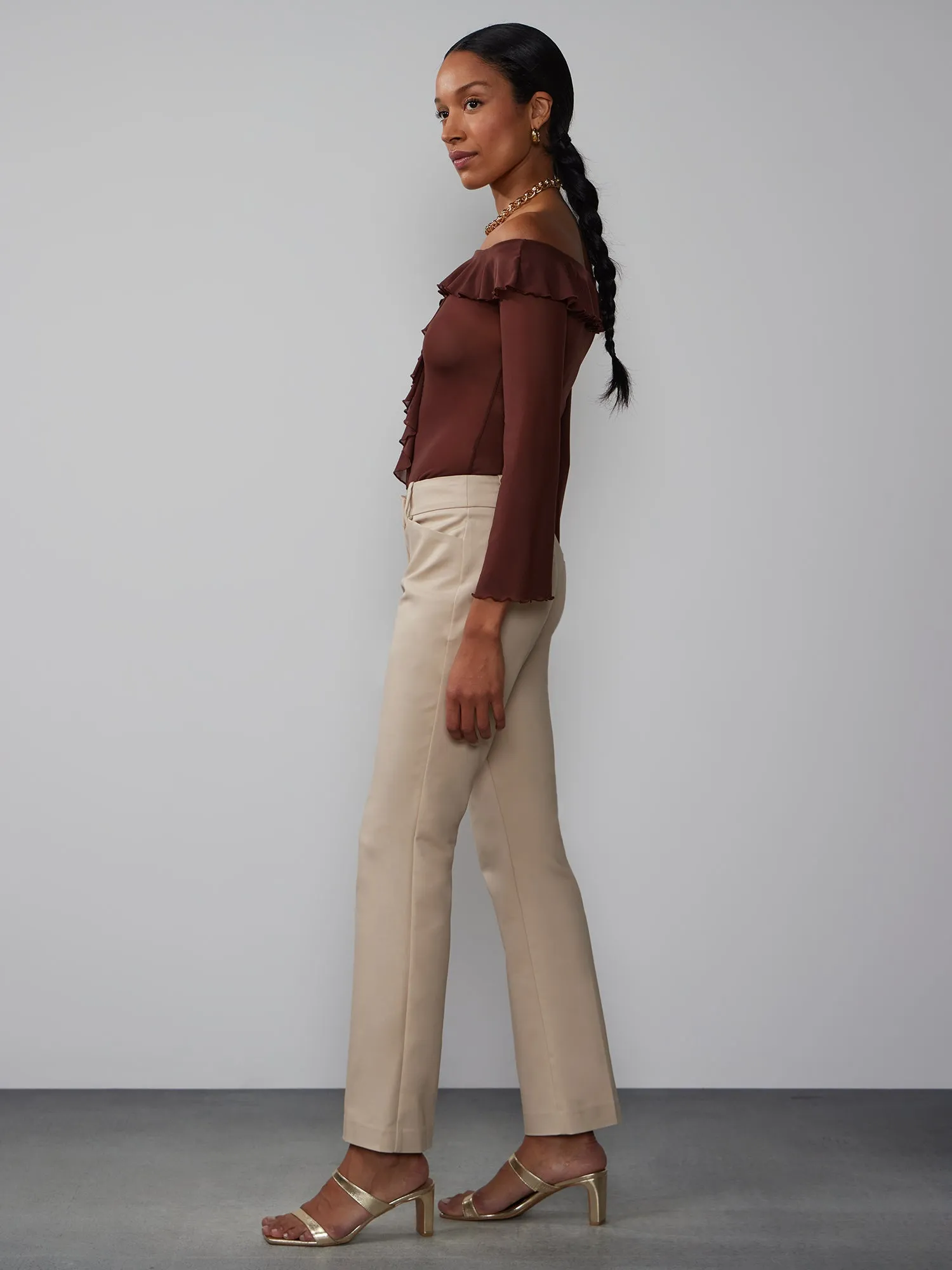 Petite All-Season Stretch Mid Rise Bootcut Pant