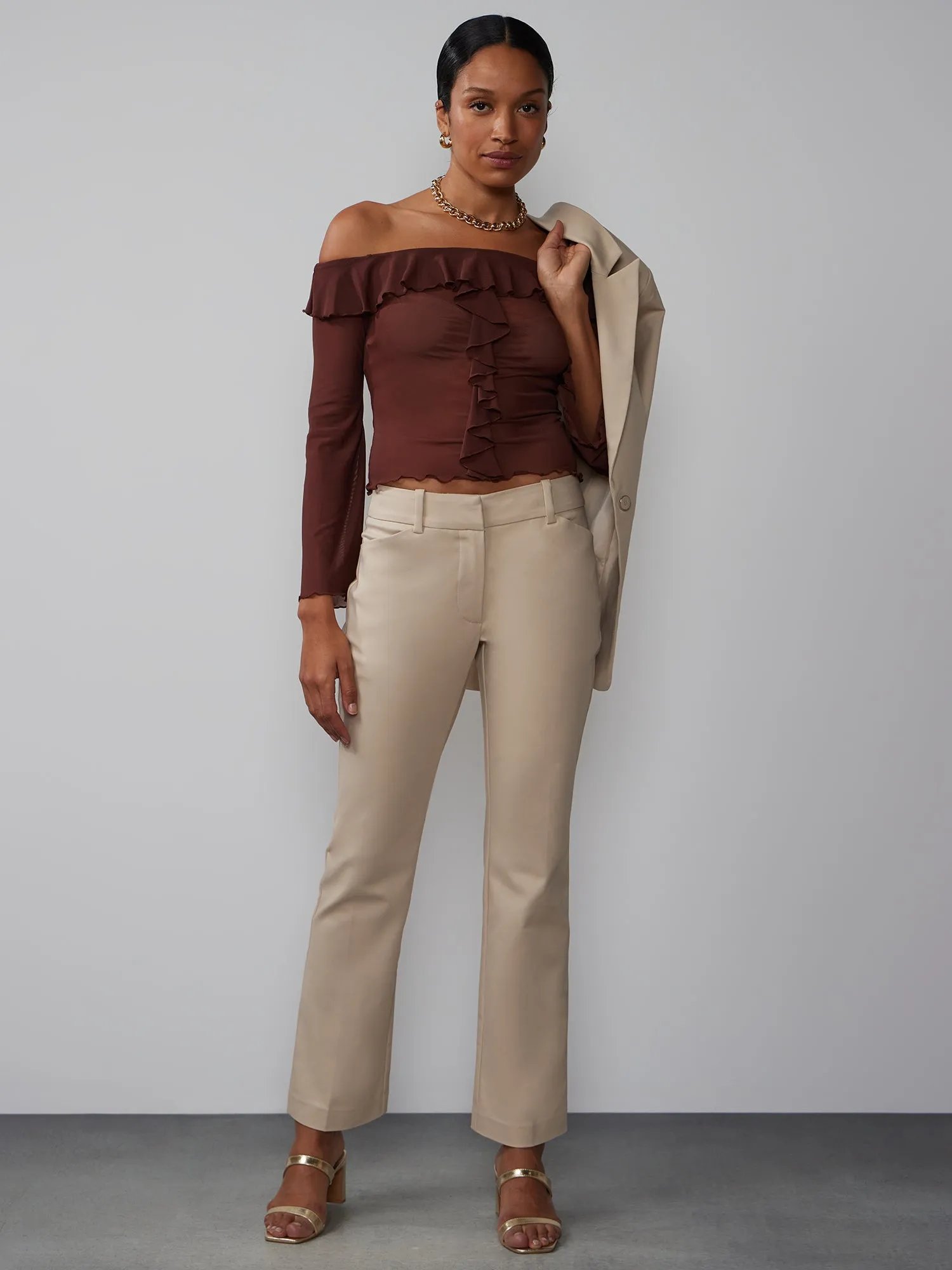 Petite All-Season Stretch Mid Rise Bootcut Pant